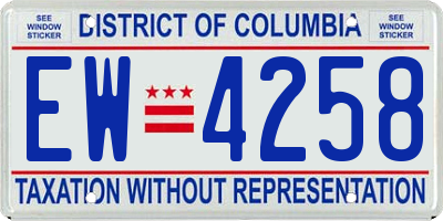 DC license plate EW4258