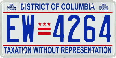 DC license plate EW4264