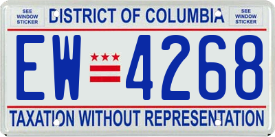 DC license plate EW4268