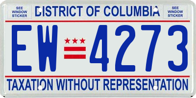 DC license plate EW4273