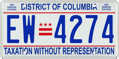 DC license plate EW4274