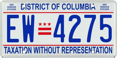 DC license plate EW4275