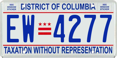 DC license plate EW4277