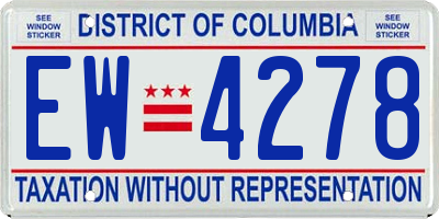 DC license plate EW4278