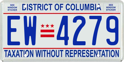 DC license plate EW4279