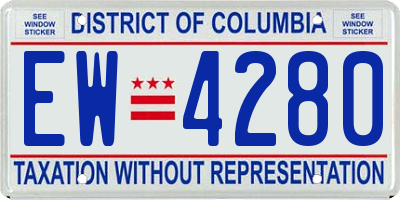 DC license plate EW4280