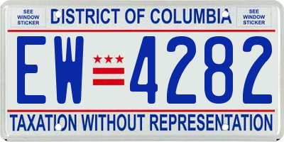 DC license plate EW4282