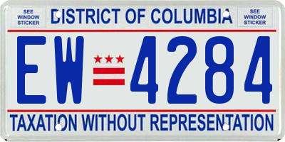 DC license plate EW4284