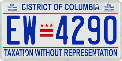 DC license plate EW4290