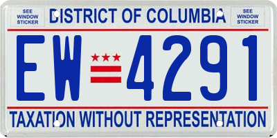 DC license plate EW4291