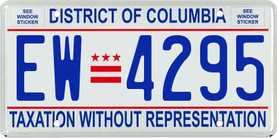 DC license plate EW4295