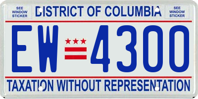 DC license plate EW4300