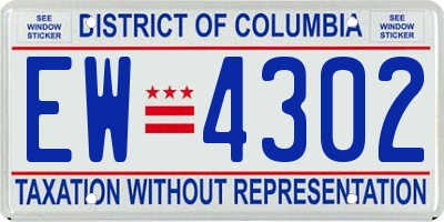 DC license plate EW4302