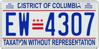 DC license plate EW4307