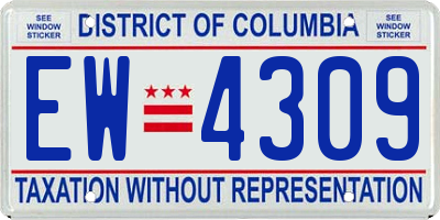 DC license plate EW4309