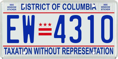 DC license plate EW4310