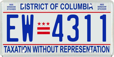 DC license plate EW4311