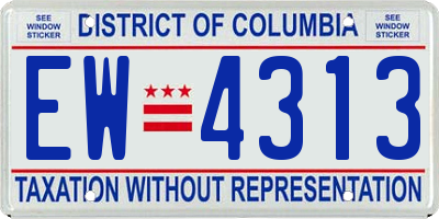 DC license plate EW4313