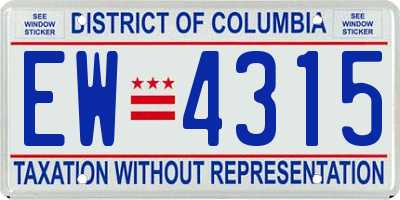 DC license plate EW4315