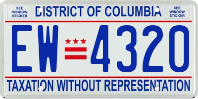 DC license plate EW4320