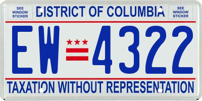 DC license plate EW4322