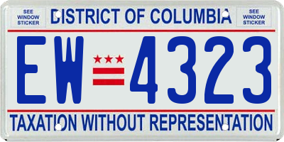 DC license plate EW4323