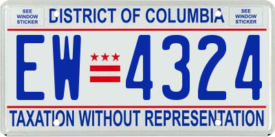 DC license plate EW4324