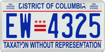 DC license plate EW4325