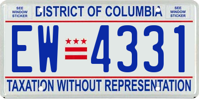 DC license plate EW4331