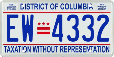 DC license plate EW4332