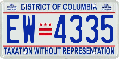 DC license plate EW4335