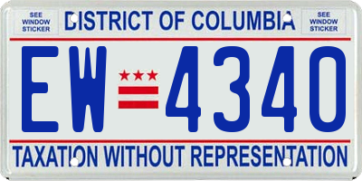 DC license plate EW4340