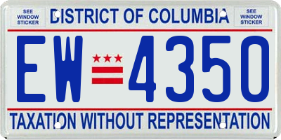 DC license plate EW4350