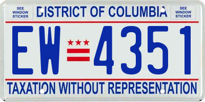 DC license plate EW4351