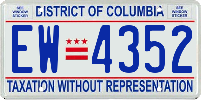 DC license plate EW4352