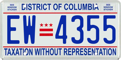 DC license plate EW4355
