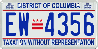 DC license plate EW4356