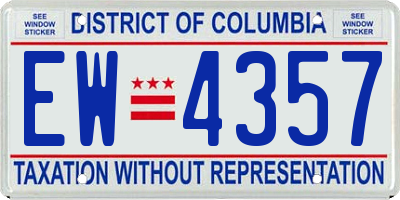 DC license plate EW4357