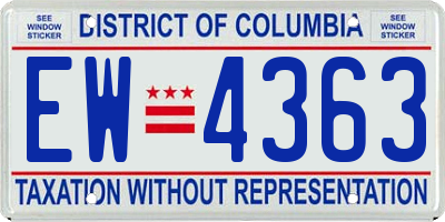 DC license plate EW4363