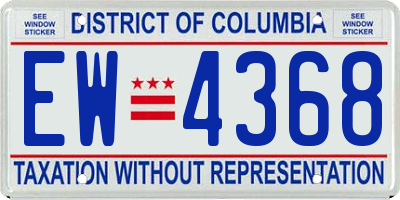 DC license plate EW4368