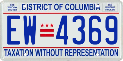 DC license plate EW4369