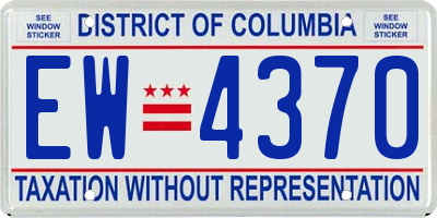 DC license plate EW4370