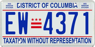 DC license plate EW4371