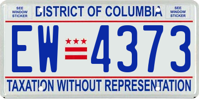 DC license plate EW4373