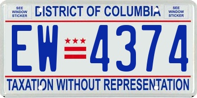 DC license plate EW4374