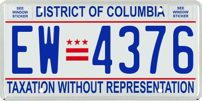 DC license plate EW4376
