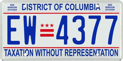 DC license plate EW4377