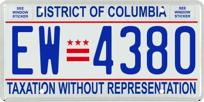 DC license plate EW4380