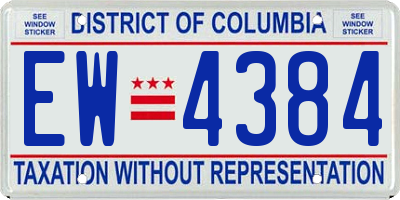 DC license plate EW4384