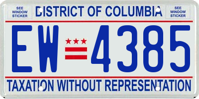 DC license plate EW4385